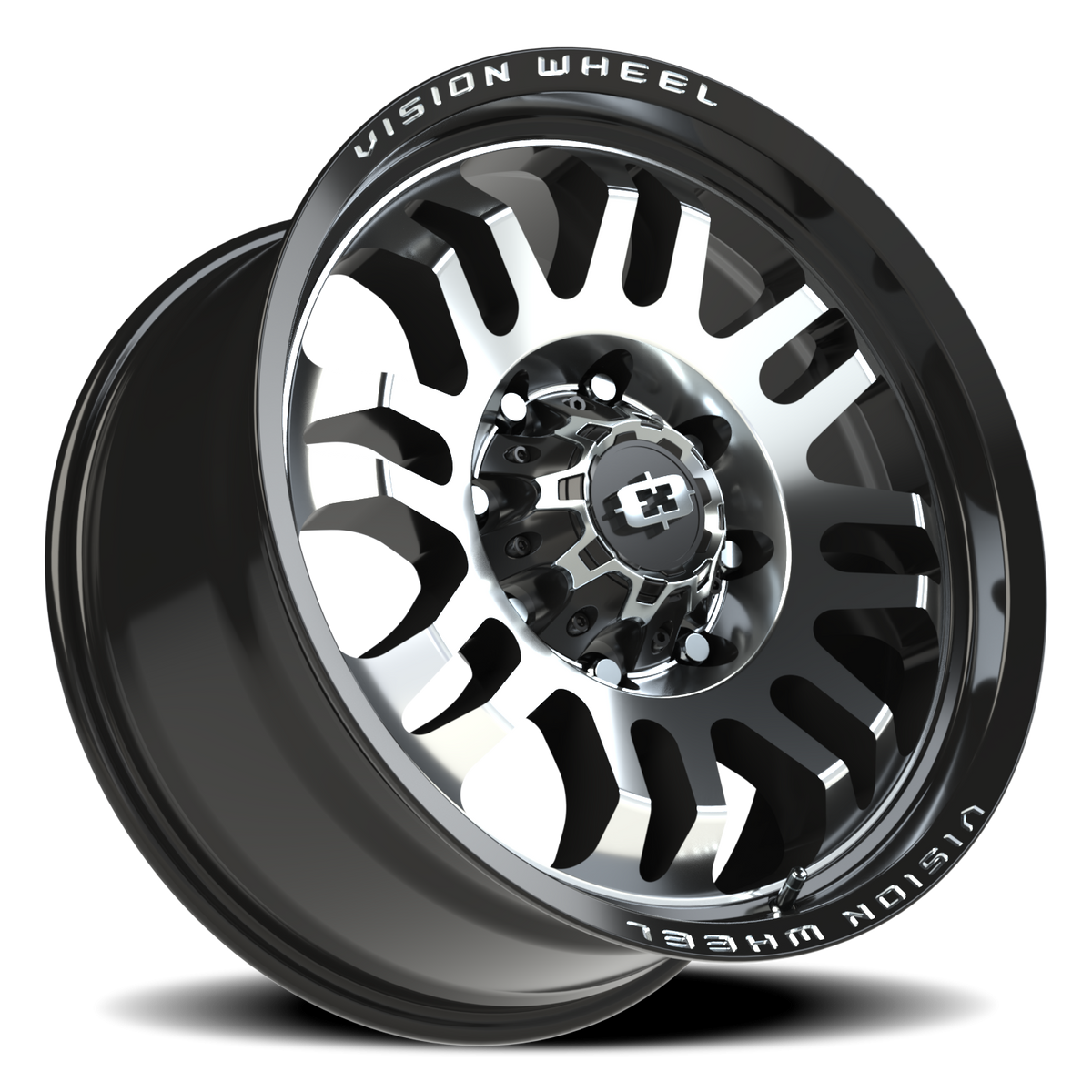 Vision Wheel 409 Gloss Black Machined Face 20x9.5 +12 8x165.1mm 125.1mm - Wheelwiz