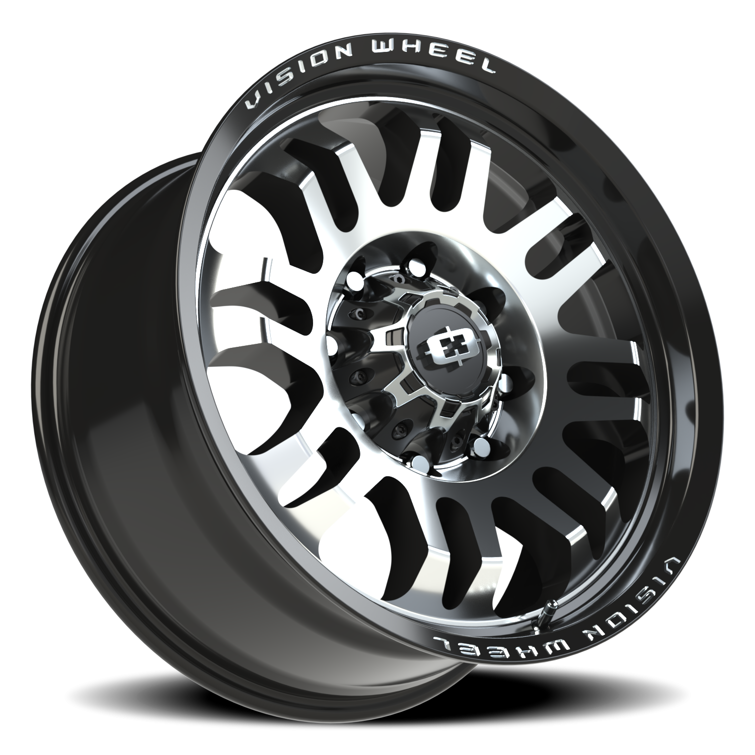 Vision Wheel 409 Gloss Black Machined Face 20x9.5 +12 8x165.1mm 125.1mm - Wheelwiz