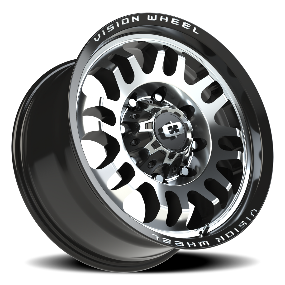 Vision Wheel 409 Gloss Black Machined Face 18x9 +12 8x165.1mm 125.1mm - Wheelwiz
