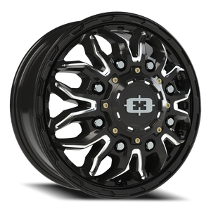 Vision Wheel 410 Gloss Black Milled Spoke 17x6.5 +121 8x200mm 145.5mm - Wheelwiz