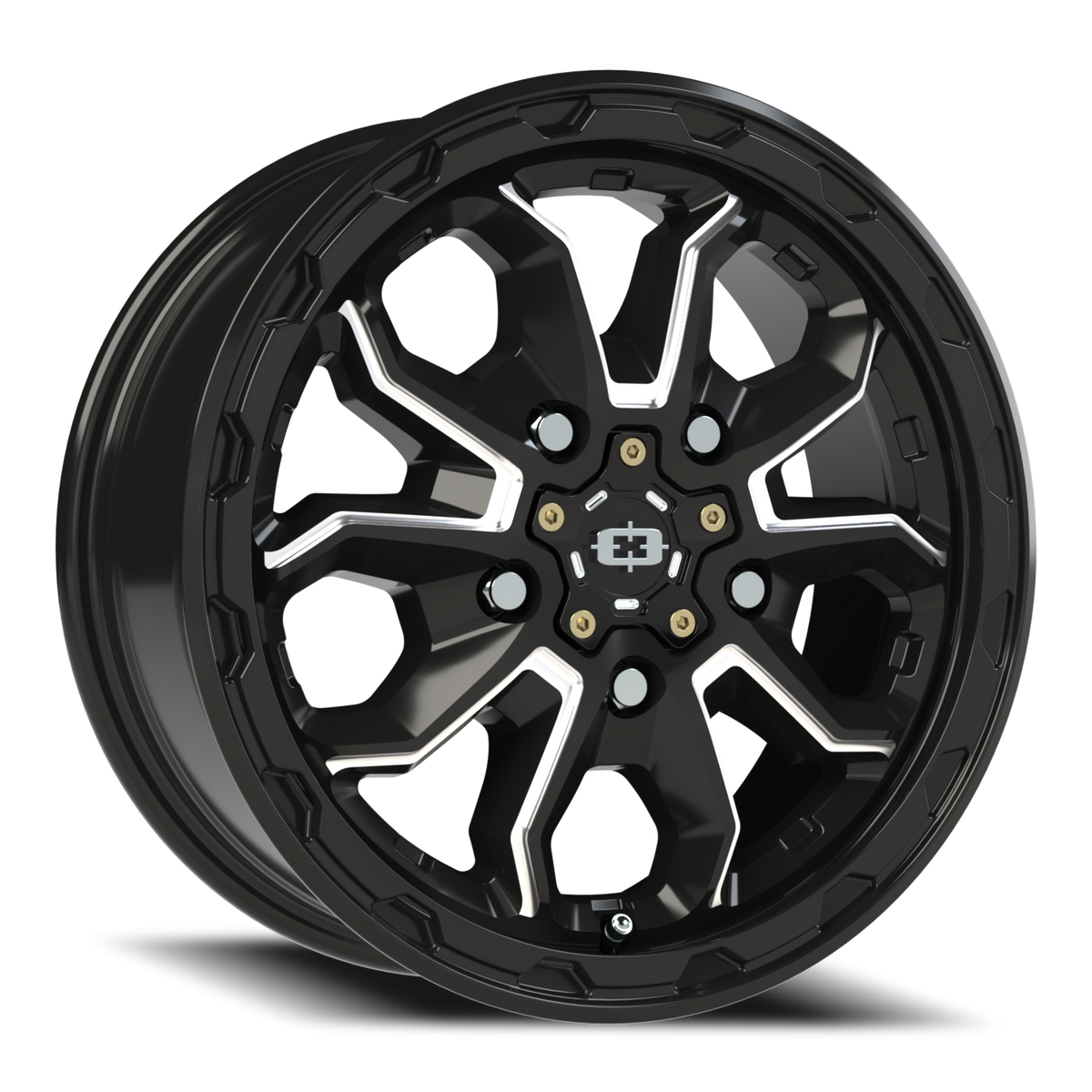 Vision Wheel 410 Gloss Black Milled Spoke 16x6.5 +45 5x160mm 65.1mm - Wheelwiz