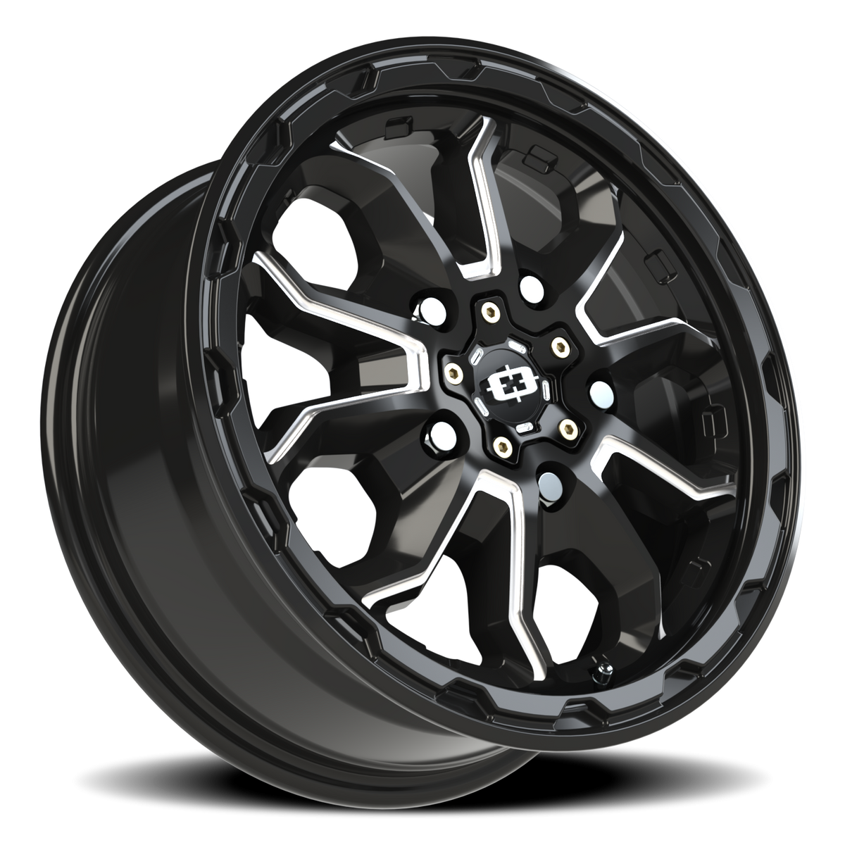 Vision Wheel 410 Gloss Black Milled Spoke 16x6.5 +45 5x160mm 65.1mm - Wheelwiz