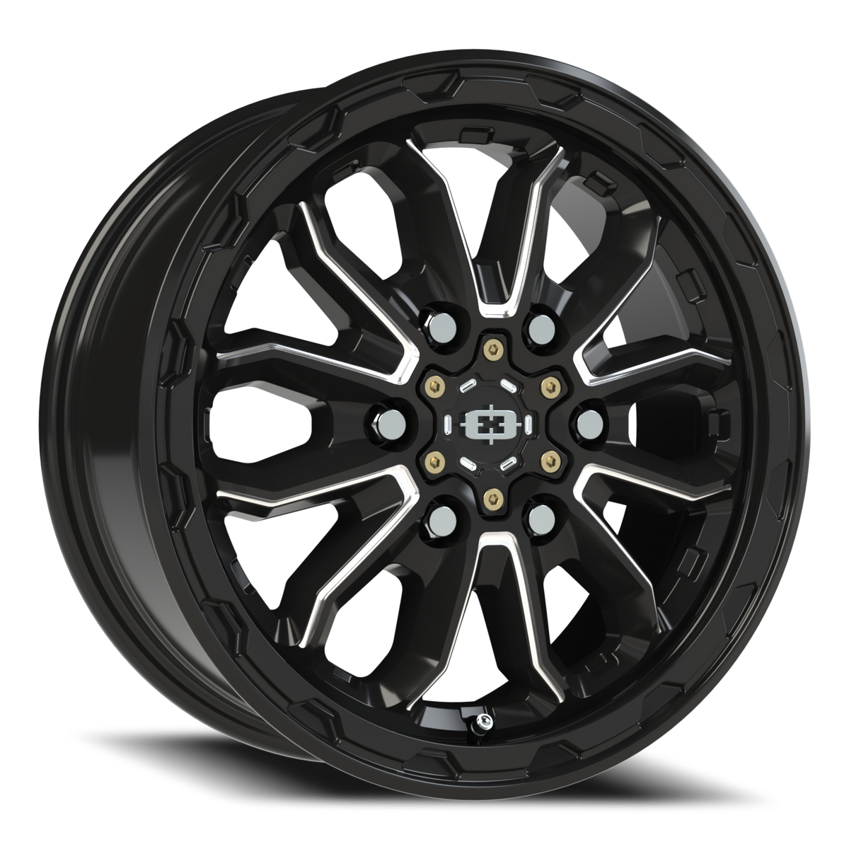 Vision Wheel 410 Gloss Black Milled Spoke 16x6.5 +45 6x130mm 84mm - Wheelwiz