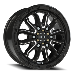 Vision Wheel 410 Gloss Black Milled Spoke 16x6.5 +45 6x130mm 84mm - Wheelwiz