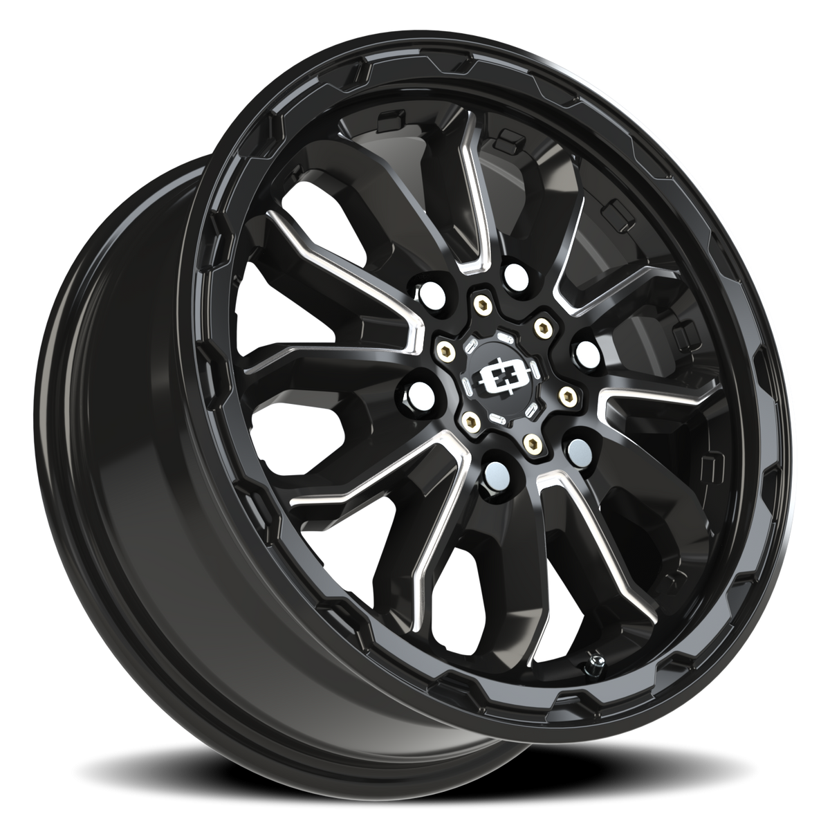 Vision Wheel 410 Gloss Black Milled Spoke 16x6.5 +45 6x130mm 84mm - Wheelwiz