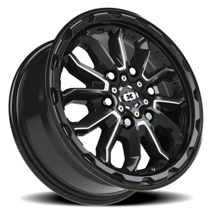 Vision Wheel 410 Gloss Black Milled Spoke 16x6.5 +45 6x130mm 84mm - Wheelwiz