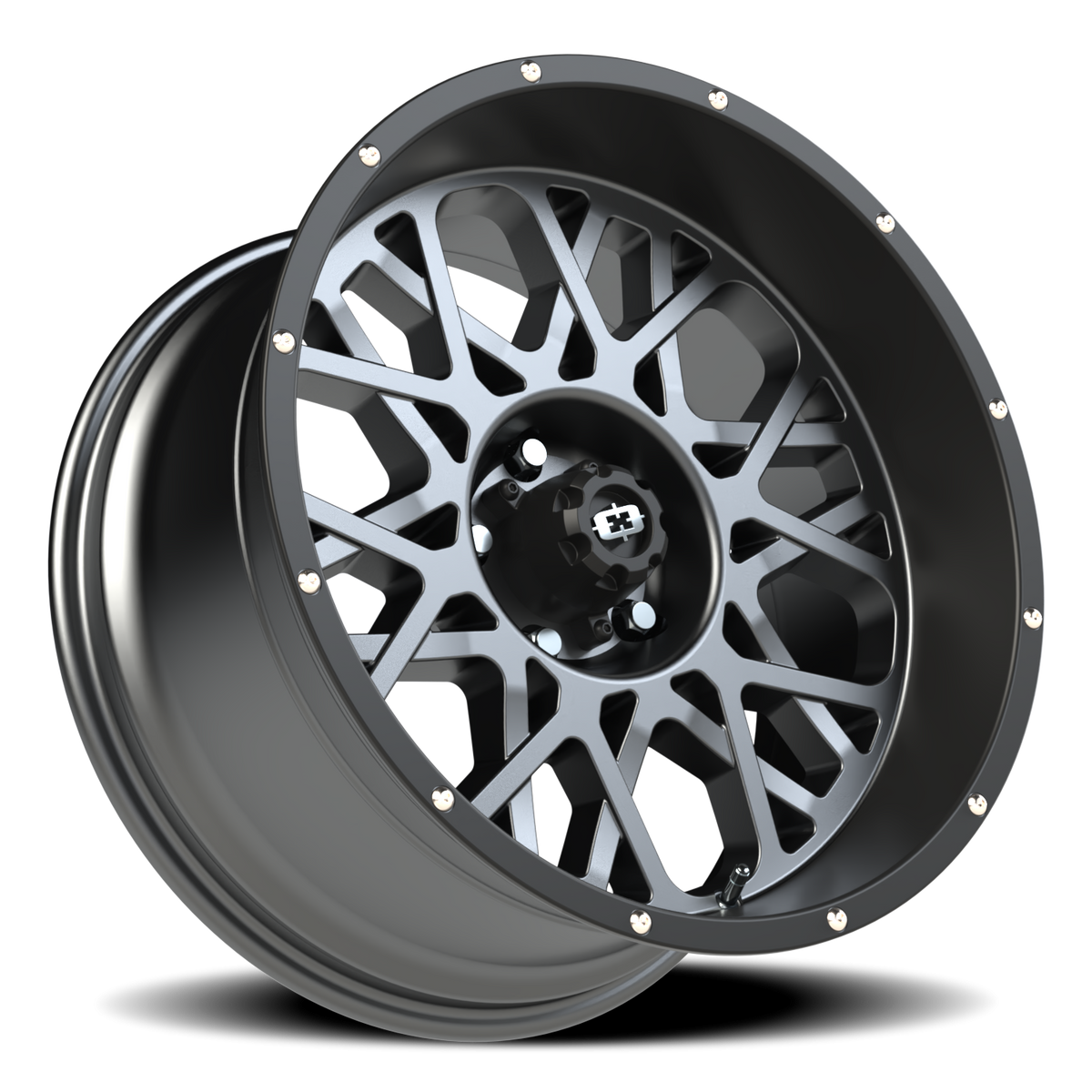 Vision Wheel 412 Anthracite with Satin Black Lip 20x10 -25 5x127mm 78.1mm - Wheelwiz