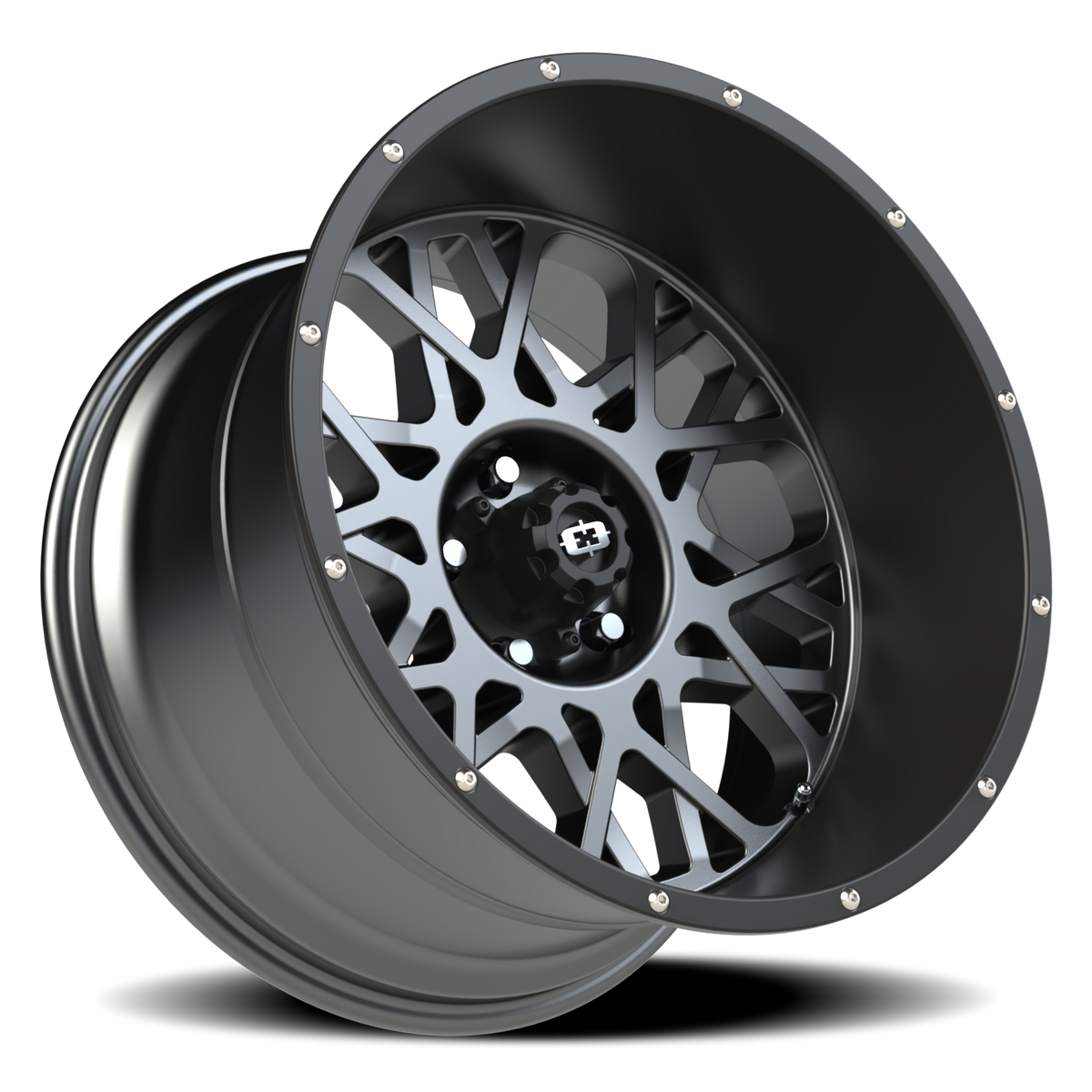 Vision Wheel 412 Anthracite with Satin Black Lip 20x12 -51 5x127mm 78.1mm - Wheelwiz
