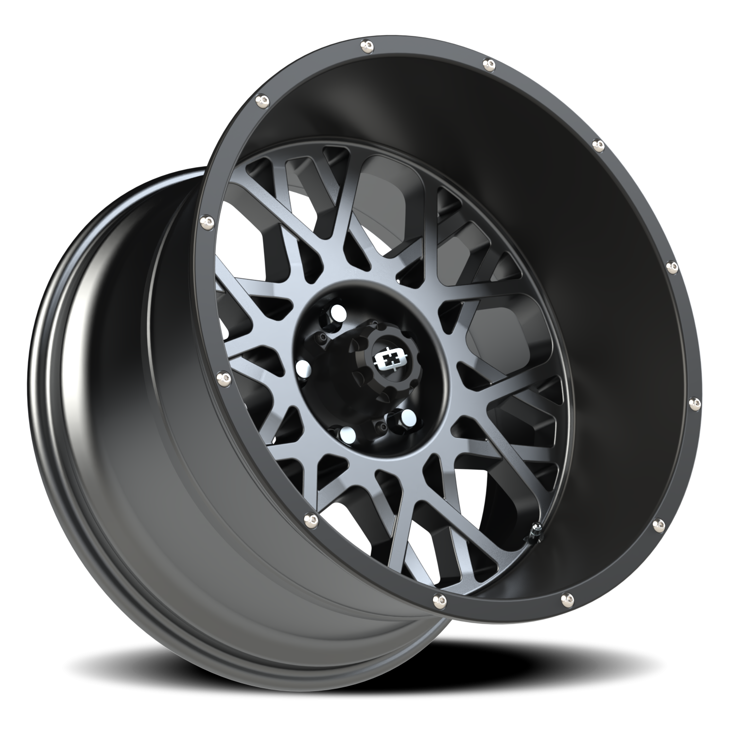 Vision Wheel 412 Anthracite with Satin Black Lip 20x12 -51 5x127mm 78.1mm - Wheelwiz