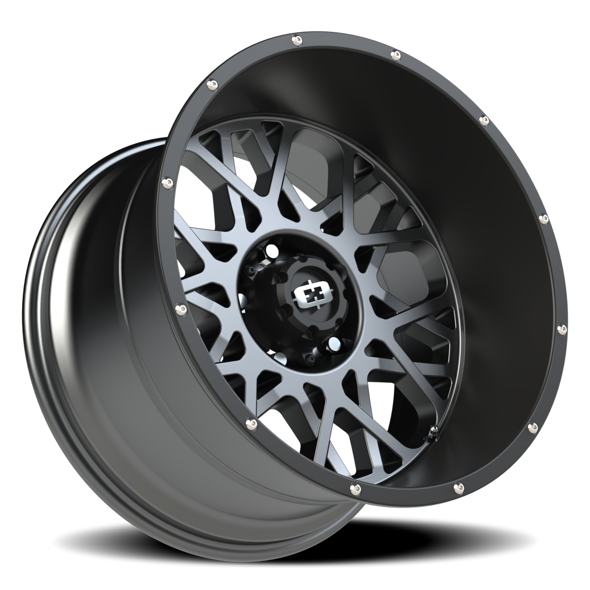 Vision Wheel 412 Anthracite with Satin Black Lip 20x12 -51 5x139.7mm 108mm - Wheelwiz