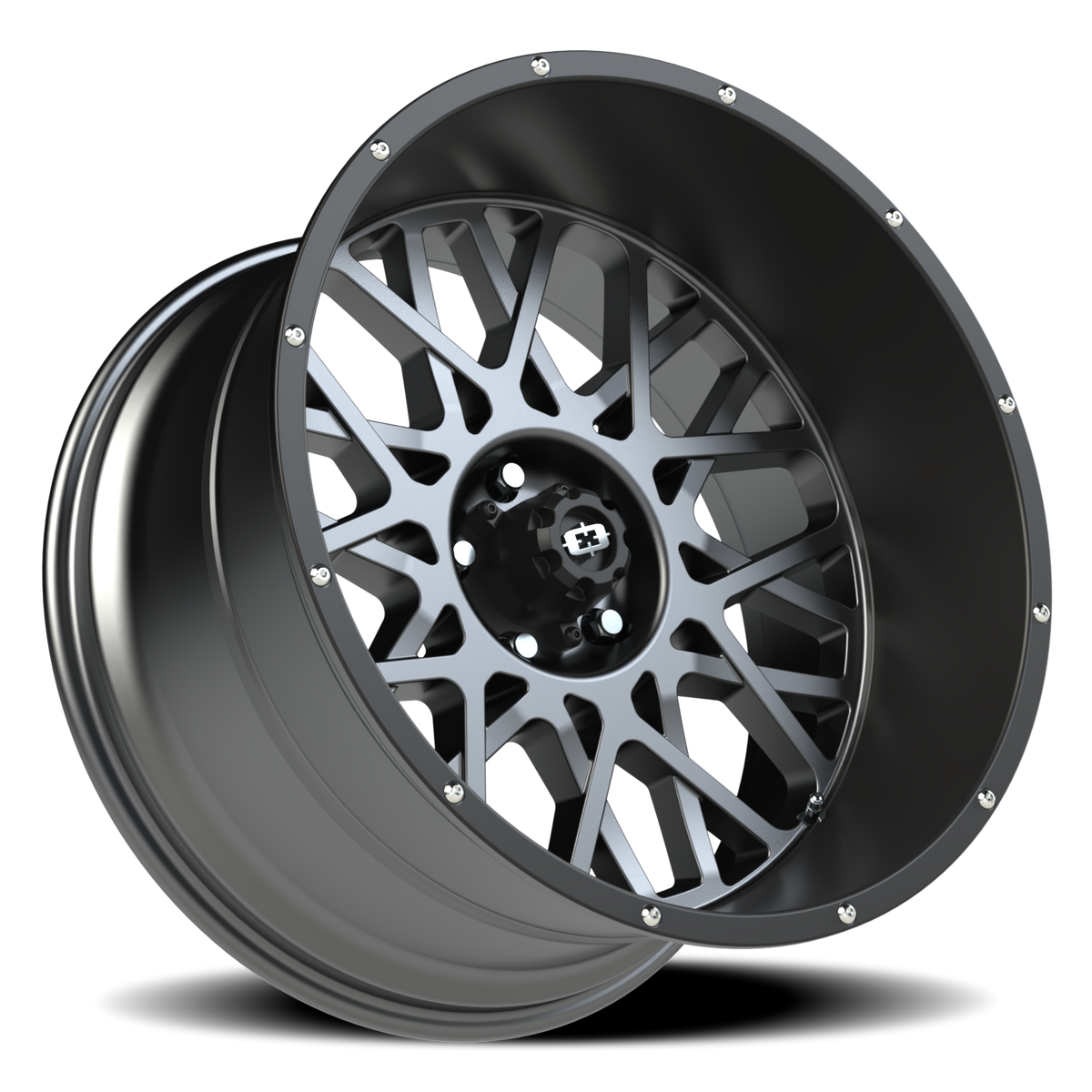 Vision Wheel 412 Anthracite with Satin Black Lip 22x12 -51 5x127mm 78.1mm - Wheelwiz