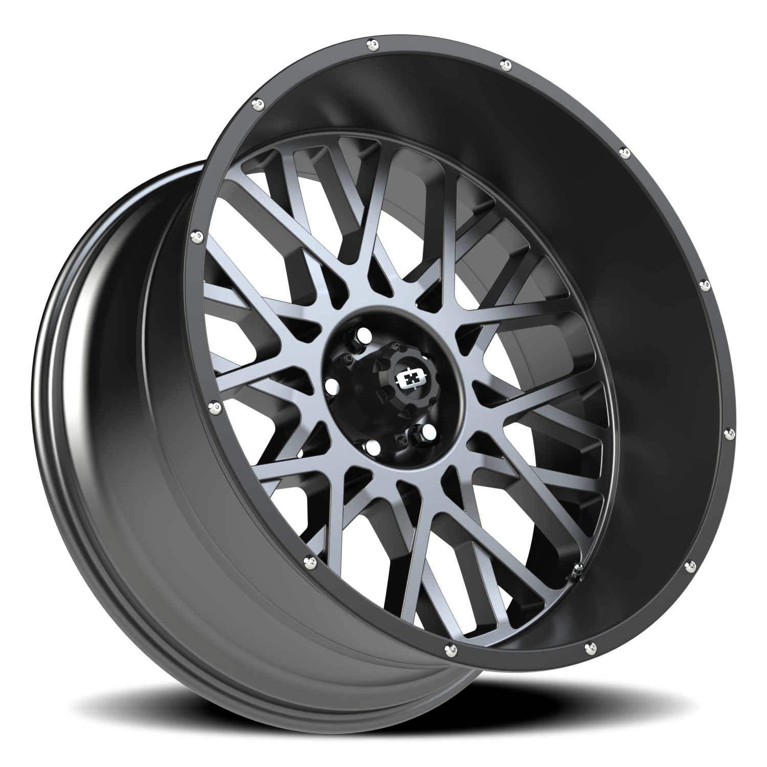 Vision Wheel 412 Anthracite with Satin Black Lip 24x12 -51 5x127mm 78.1mm - Wheelwiz