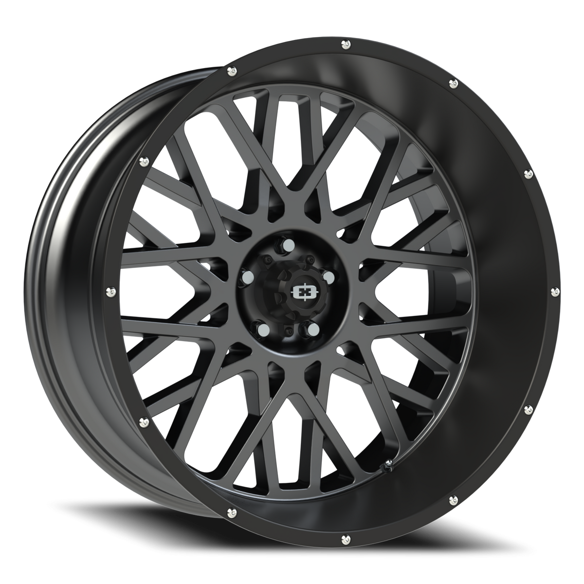 Vision Wheel 412 Anthracite with Satin Black Lip 24x12 -51 5x139.7mm 108mm - Wheelwiz