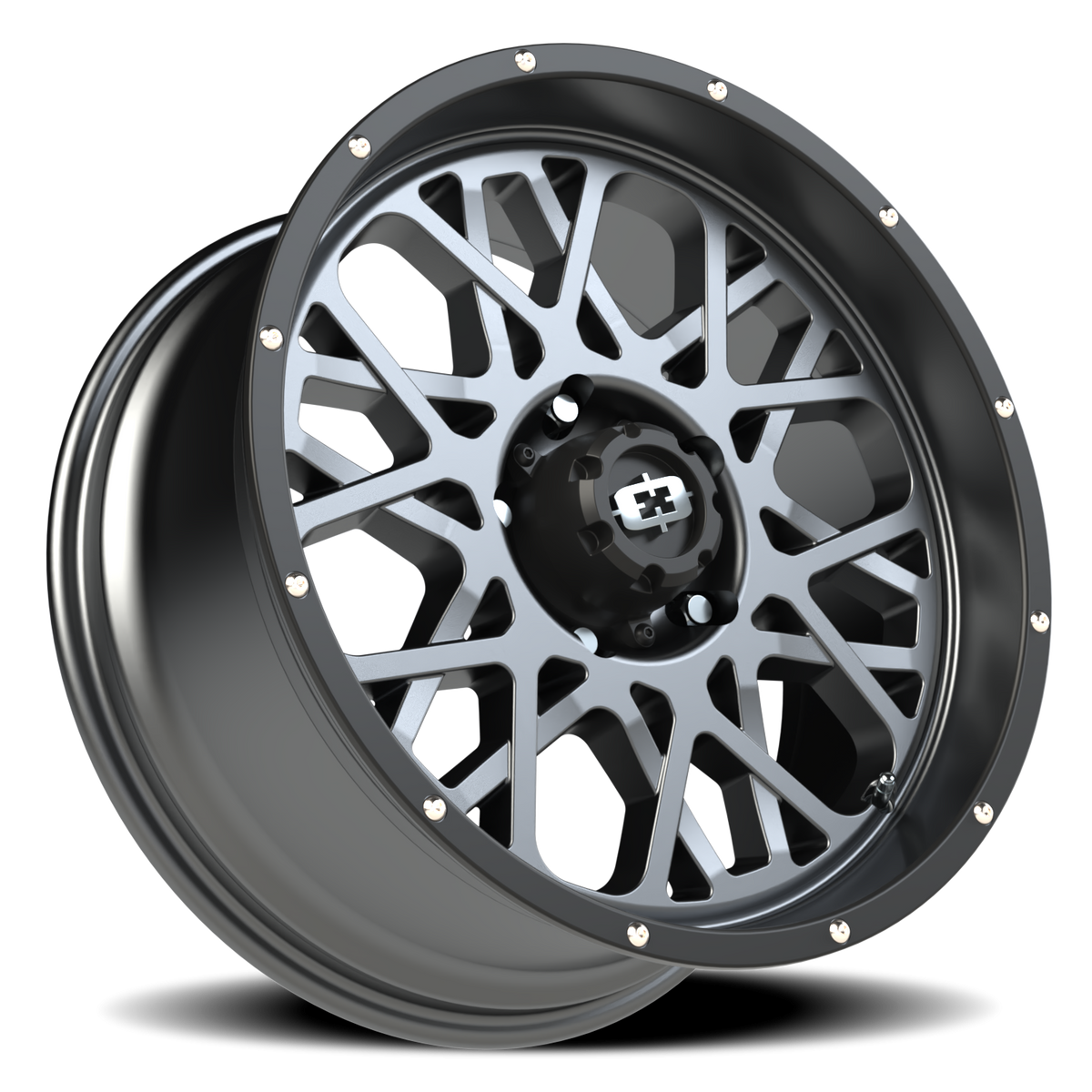 Vision Wheel 412 Anthracite with Satin Black Lip 20x9 +12 5x150mm 110.2mm - Wheelwiz