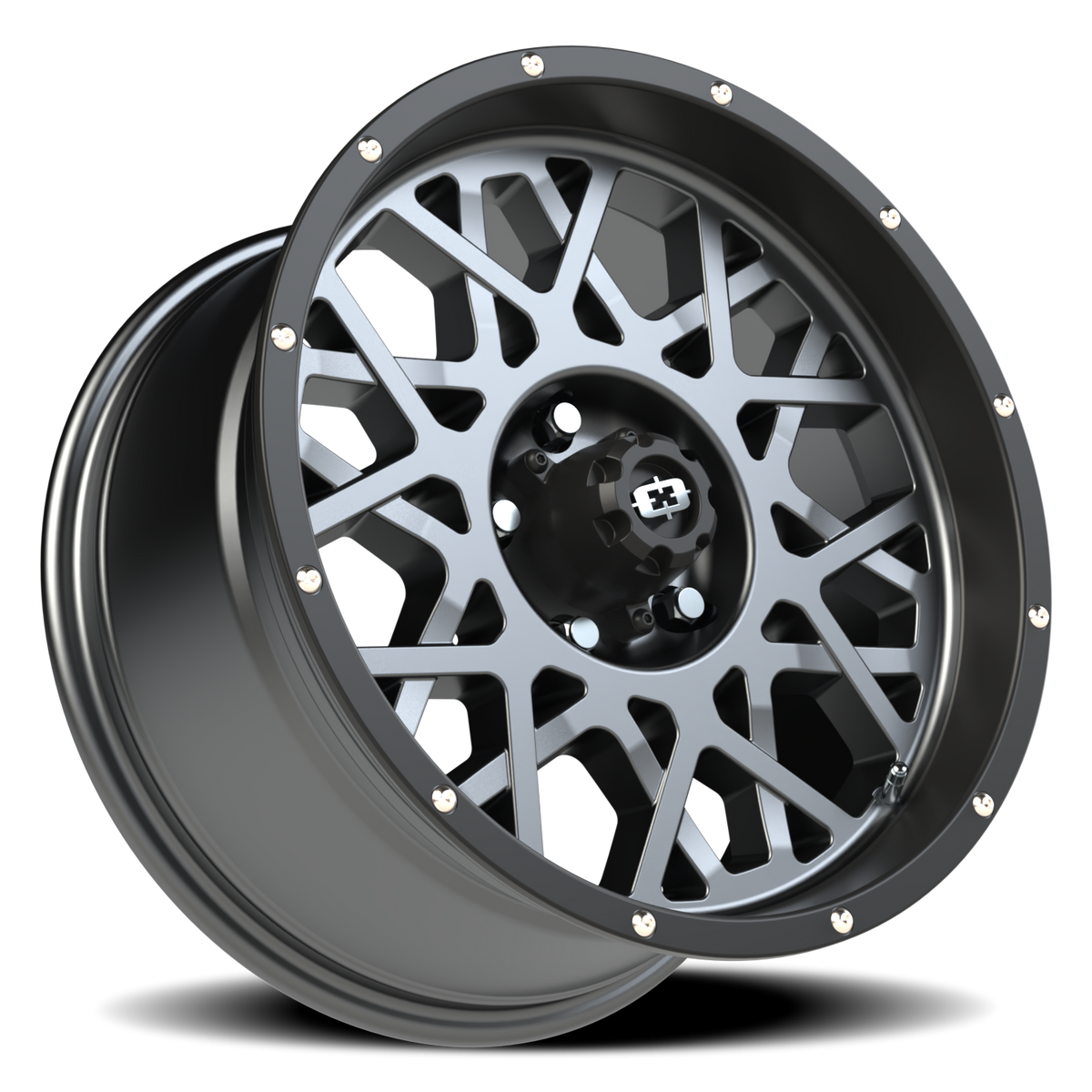 Vision Wheel 412 Anthracite with Satin Black Lip 18x9 -12 5x127mm 78.1mm - Wheelwiz