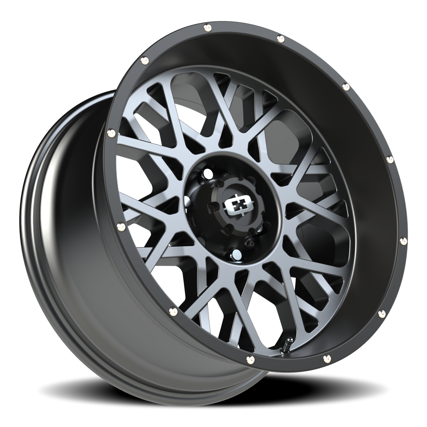 Vision Wheel 412 Anthracite with Satin Black Lip 20x10 -25 6x135mm 87.1mm - Wheelwiz