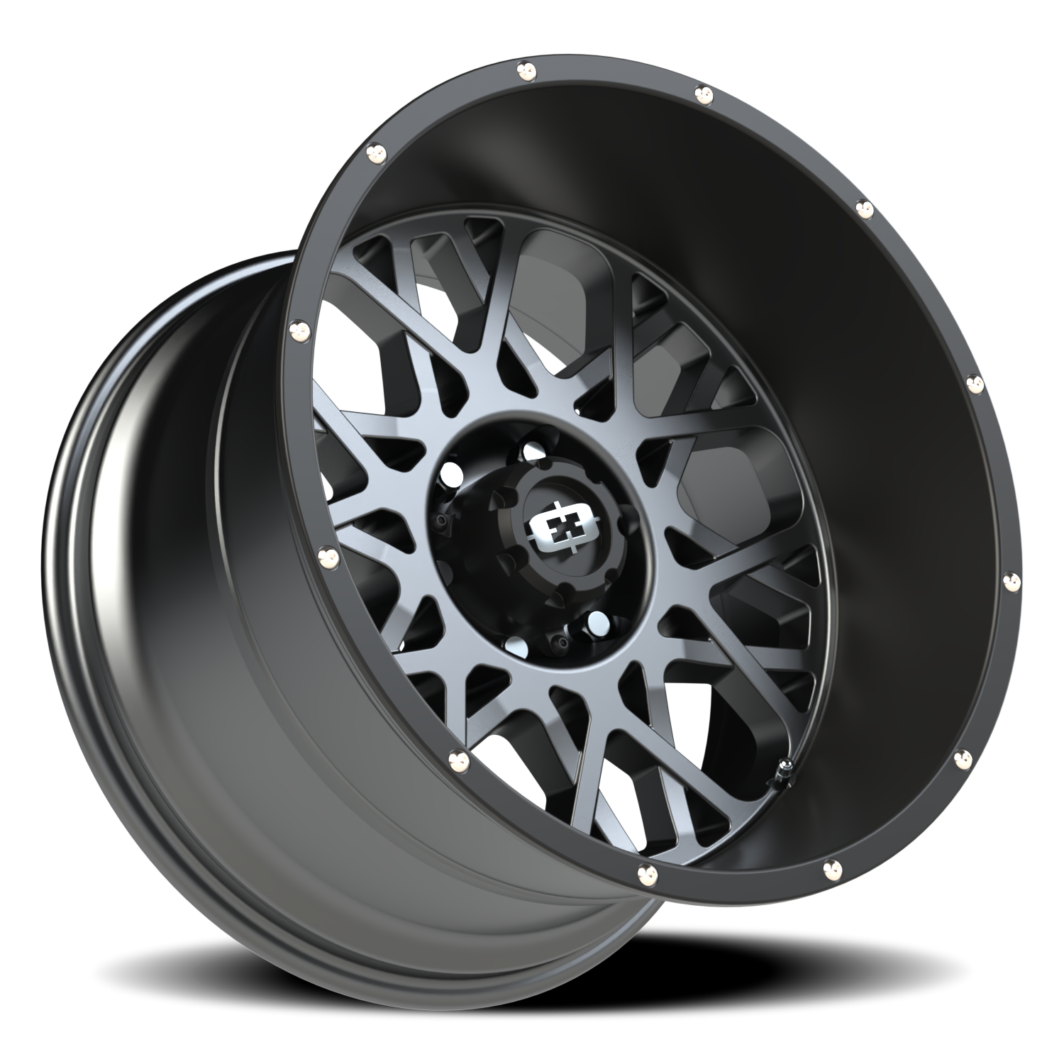 Vision Wheel 412 Anthracite with Satin Black Lip 20x12 -51 6x139.7mm 106.2mm - Wheelwiz