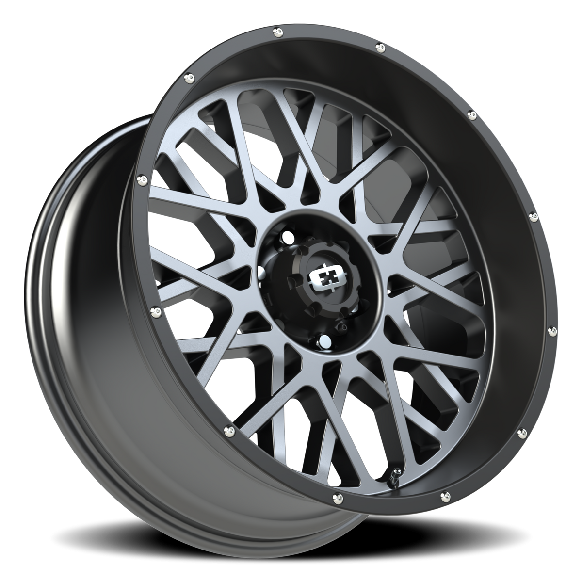 Vision Wheel 412 Anthracite with Satin Black Lip 22x10 -19 6x139.7mm 106.2mm - Wheelwiz