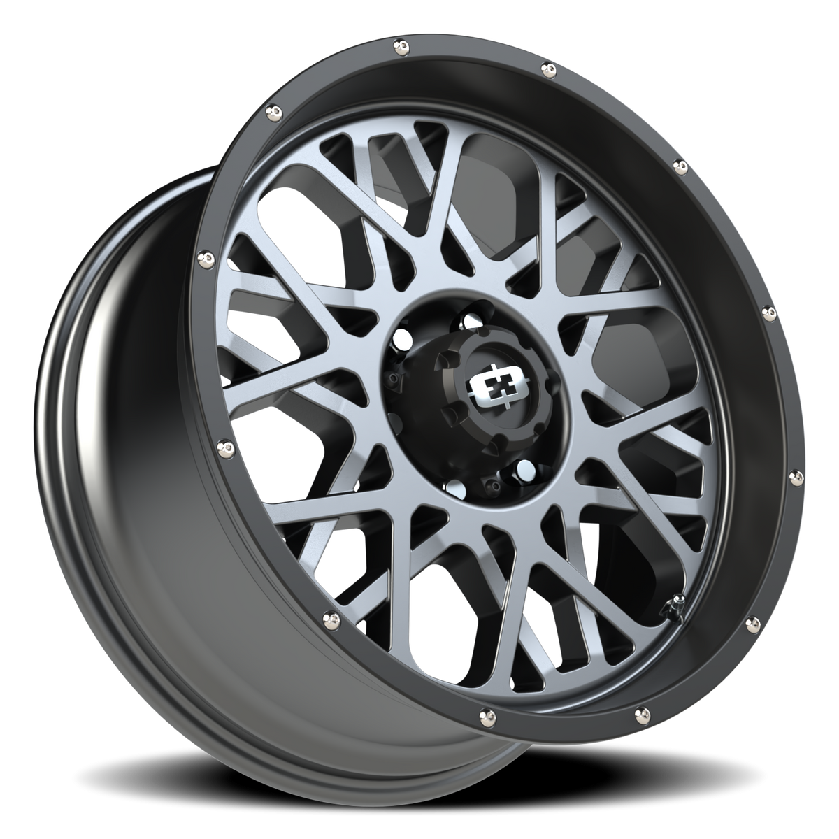 Vision Wheel 412 Anthracite with Satin Black Lip 20x9 +10 6x139.7mm 106.2mm - Wheelwiz