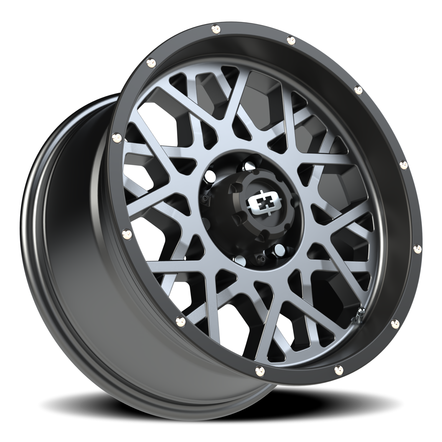 Vision Wheel 412 Anthracite with Satin Black Lip 18x9 -12 6x139.7mm 106.2mm - Wheelwiz