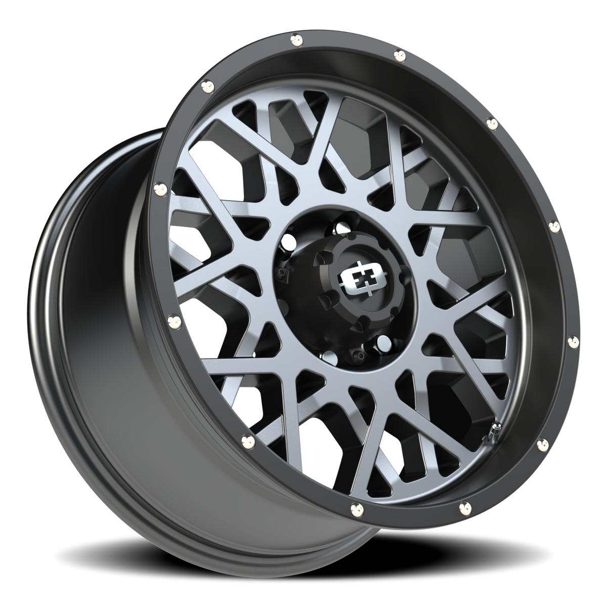 Vision Wheel 412 Anthracite with Satin Black Lip 18x9 +12 6x139.7mm 106.2mm - Wheelwiz