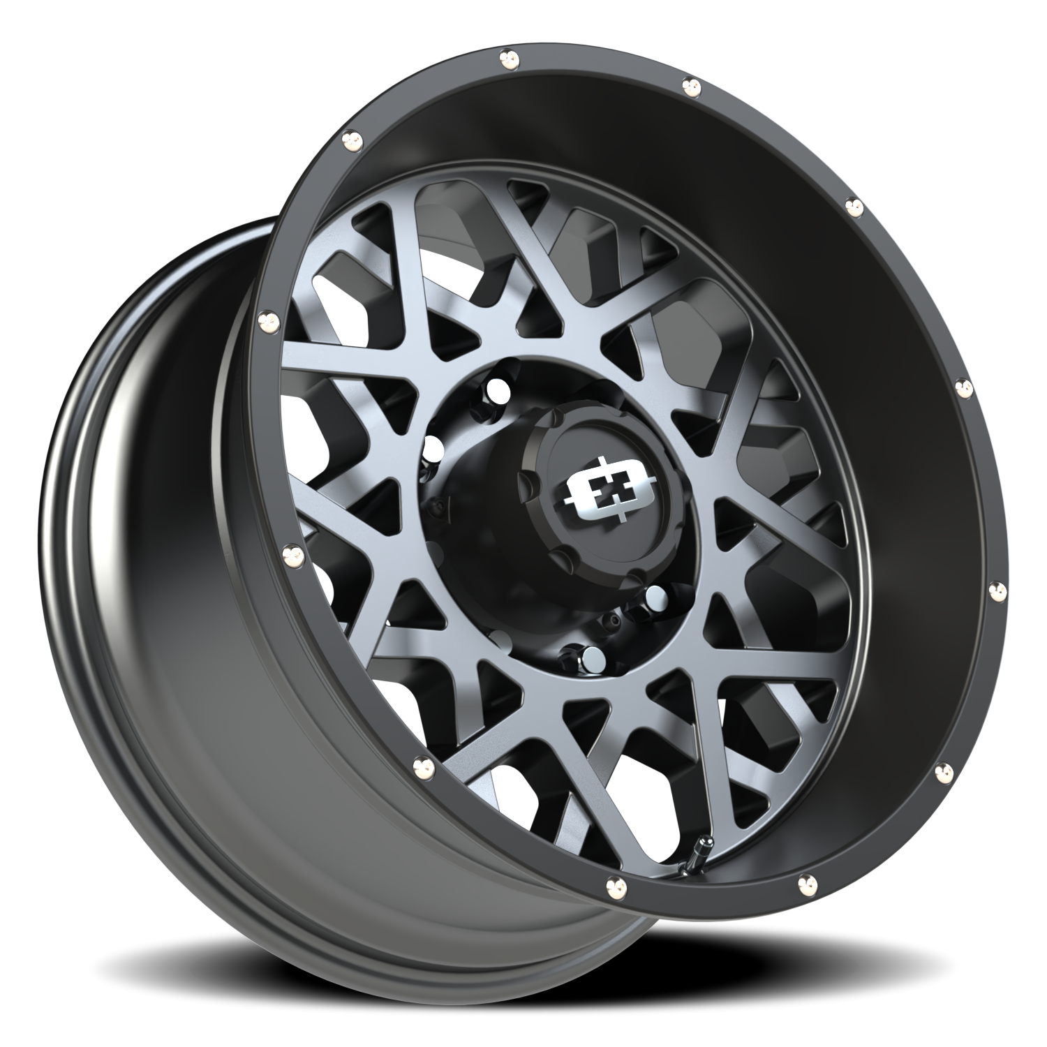 Vision Wheel 412 Anthracite with Satin Black Lip 20x10 -25 8x170mm 125.2mm - Wheelwiz