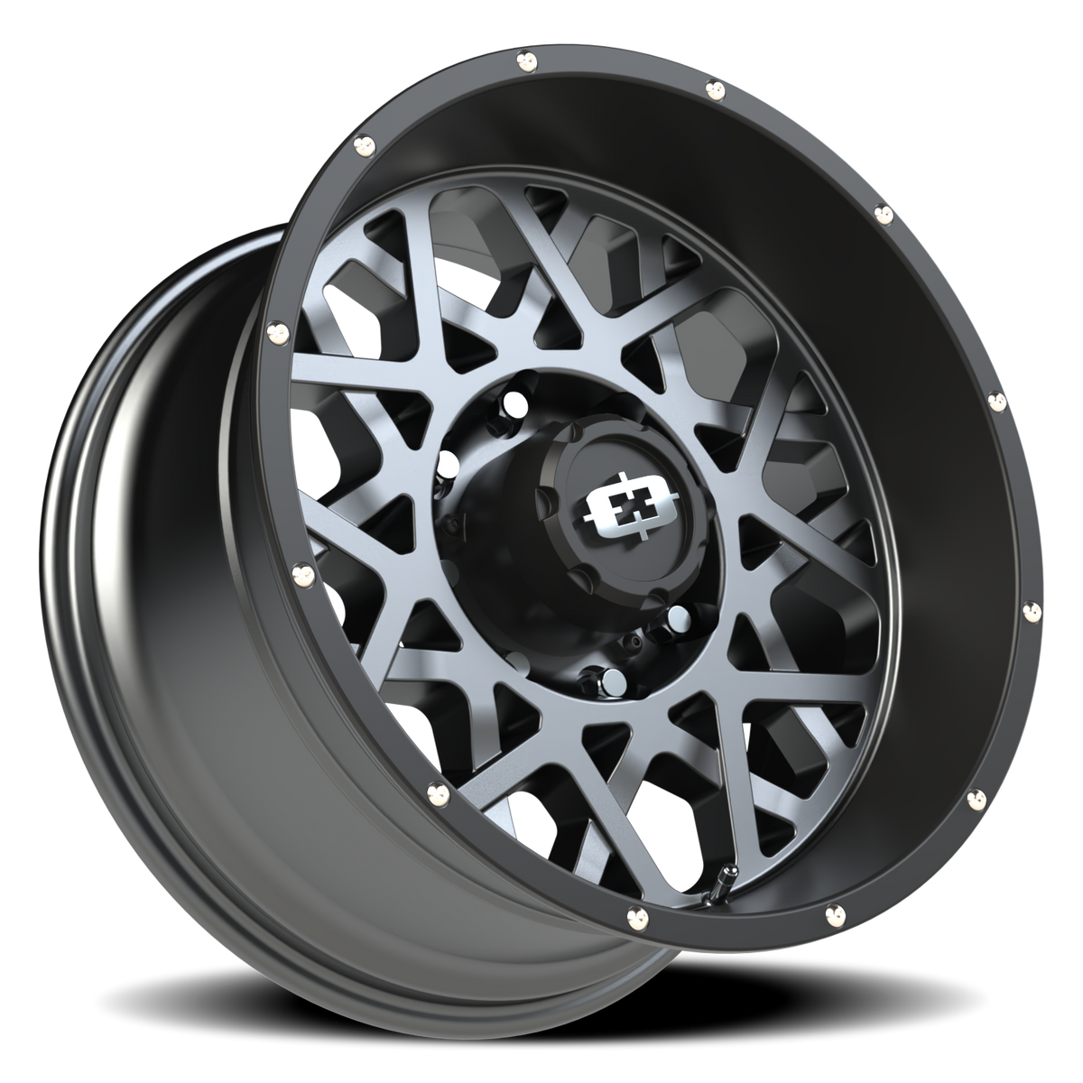 Vision Wheel 412 Anthracite with Satin Black Lip 20x10 -25 8x165.1mm 125.2mm - Wheelwiz