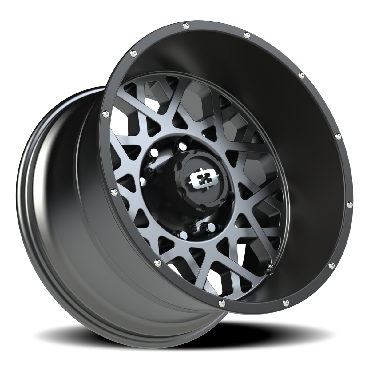 Vision Wheel 412 Anthracite with Satin Black Lip 20x12 -51 8x180mm 124.2mm - Wheelwiz