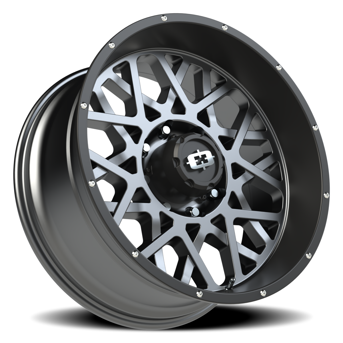Vision Wheel 412 Anthracite with Satin Black Lip 22x10 -19 8x165.1mm 125.2mm - Wheelwiz