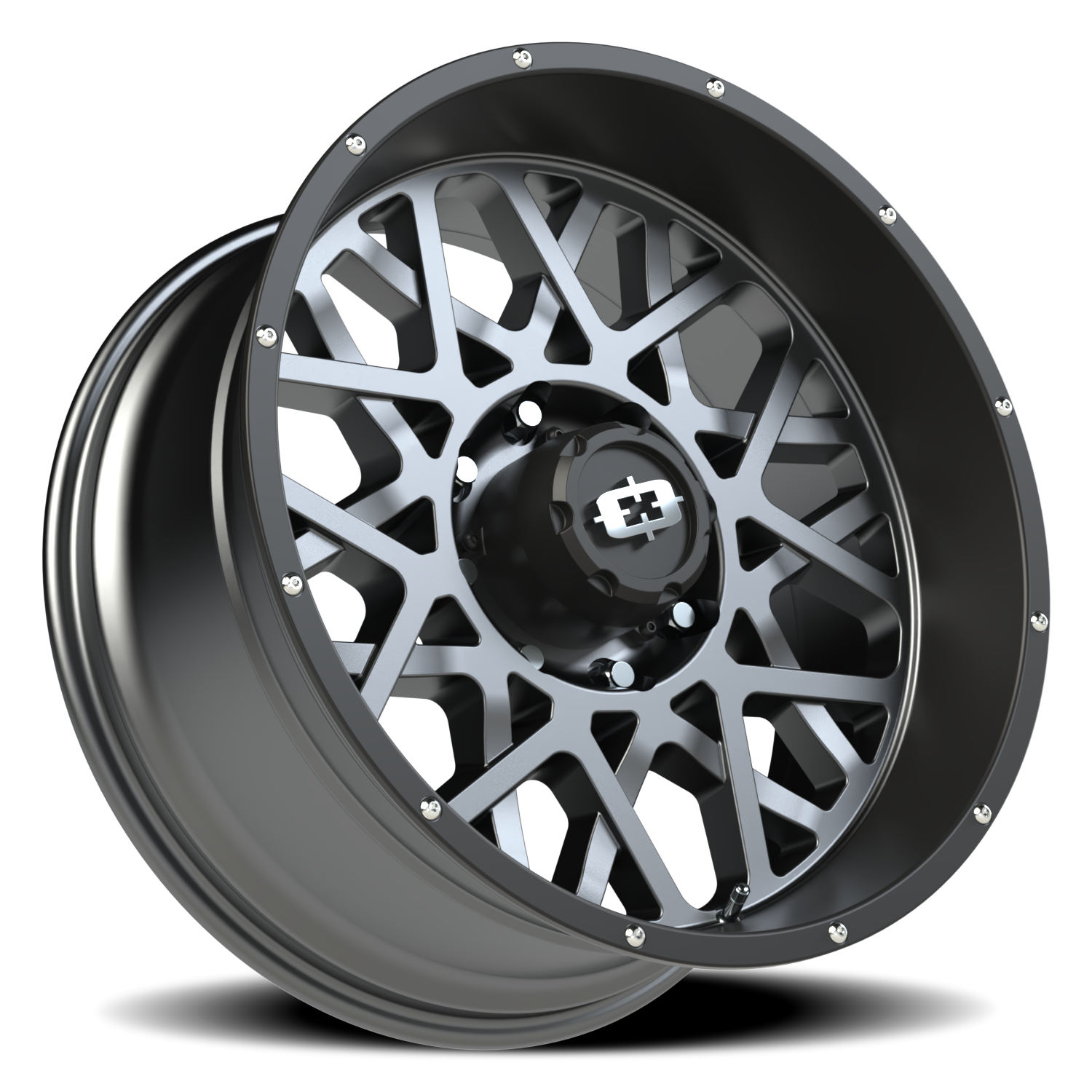 Vision Wheel 412 Anthracite with Satin Black Lip 22x10 -19 8x165.1mm 125.2mm - Wheelwiz