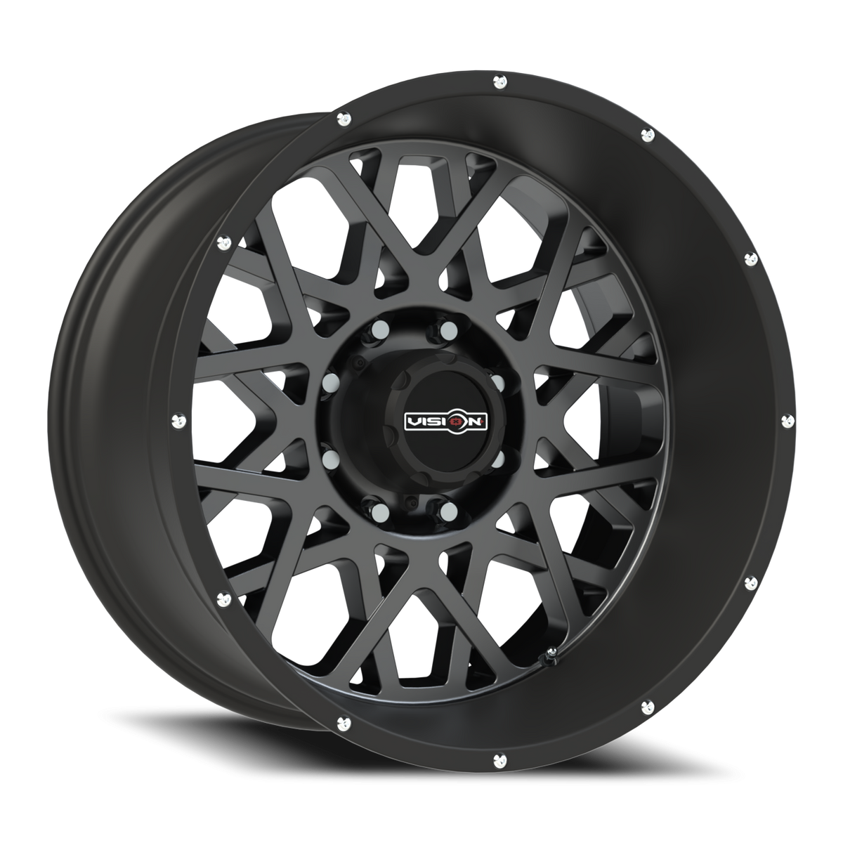 Vision Wheel 412 Anthracite with Satin Black Lip 22x12 -51 8x180mm 124.2mm - Wheelwiz