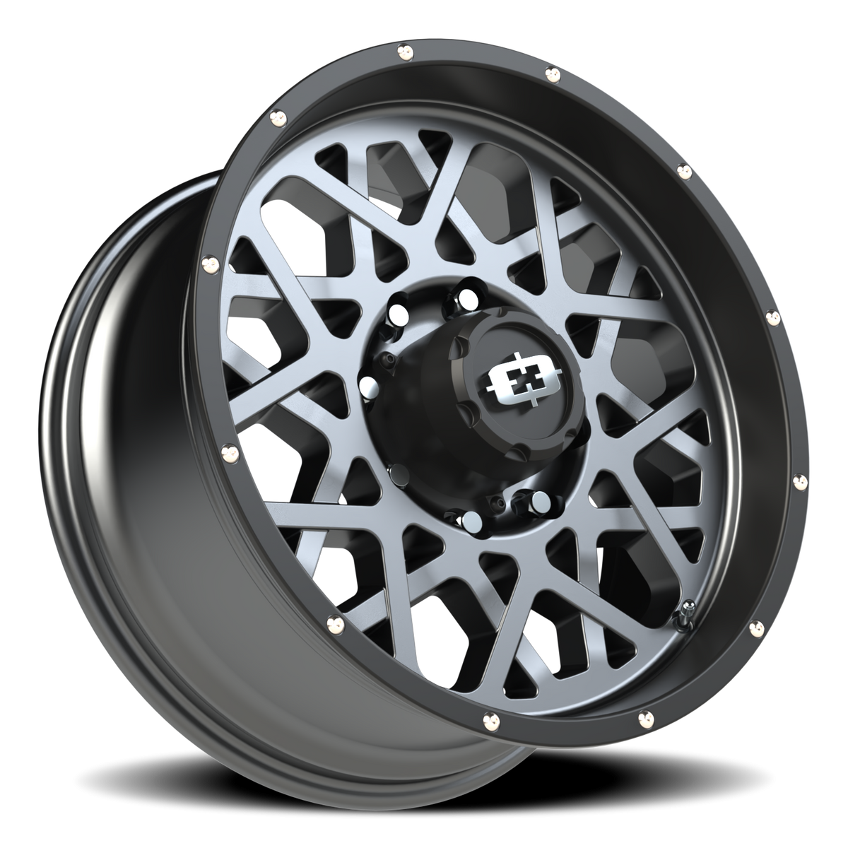 Vision Wheel 412 Anthracite with Satin Black Lip 20x9 +12 8x165.1mm 125.2mm - Wheelwiz
