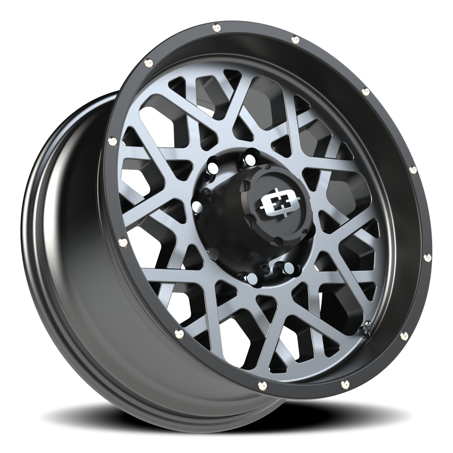 Vision Wheel 412 Anthracite with Satin Black Lip 20x9 +12 8x165.1mm 125.2mm - Wheelwiz