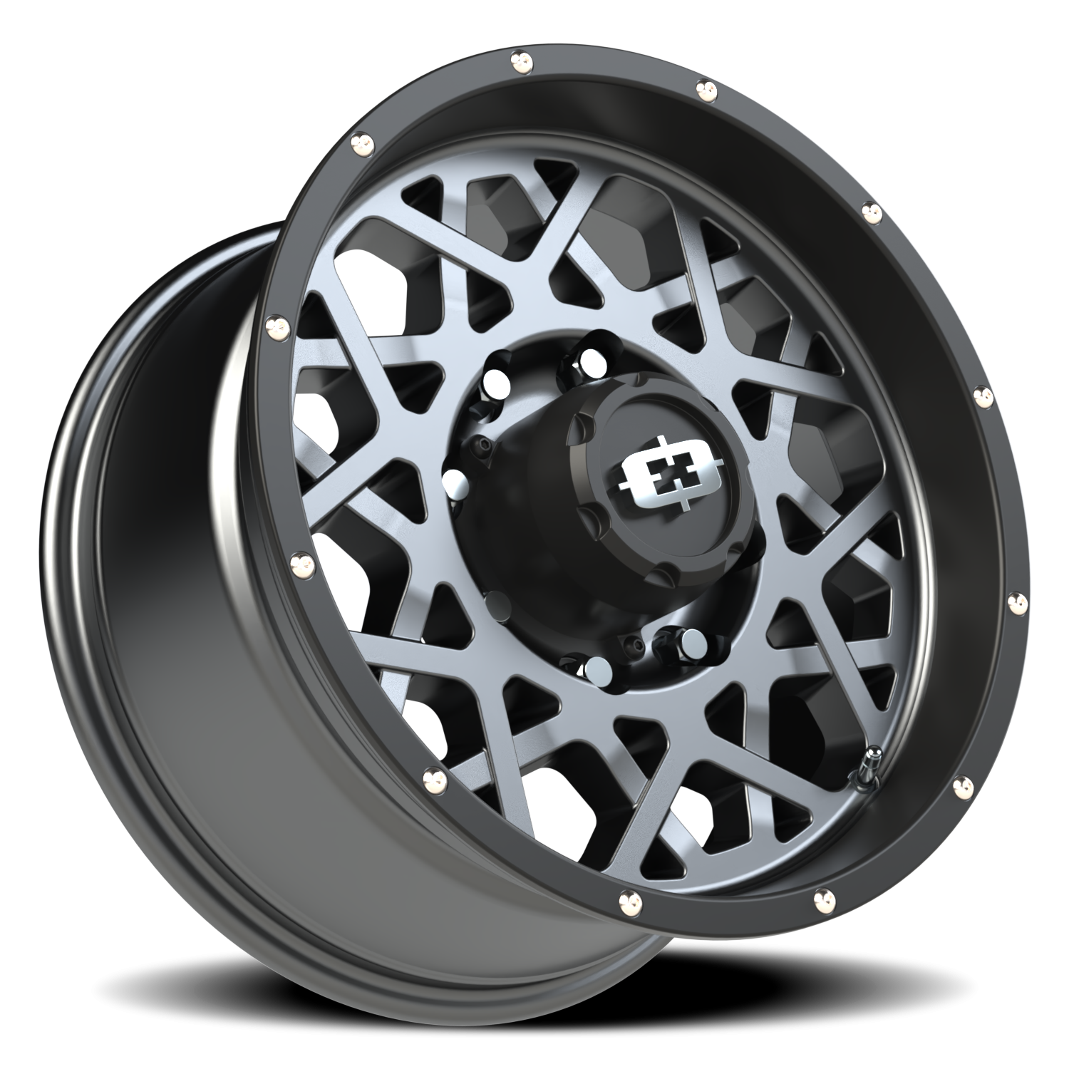 Vision Wheel 412 Anthracite with Satin Black Lip 18x9 +12 8x180mm 124.2mm - Wheelwiz