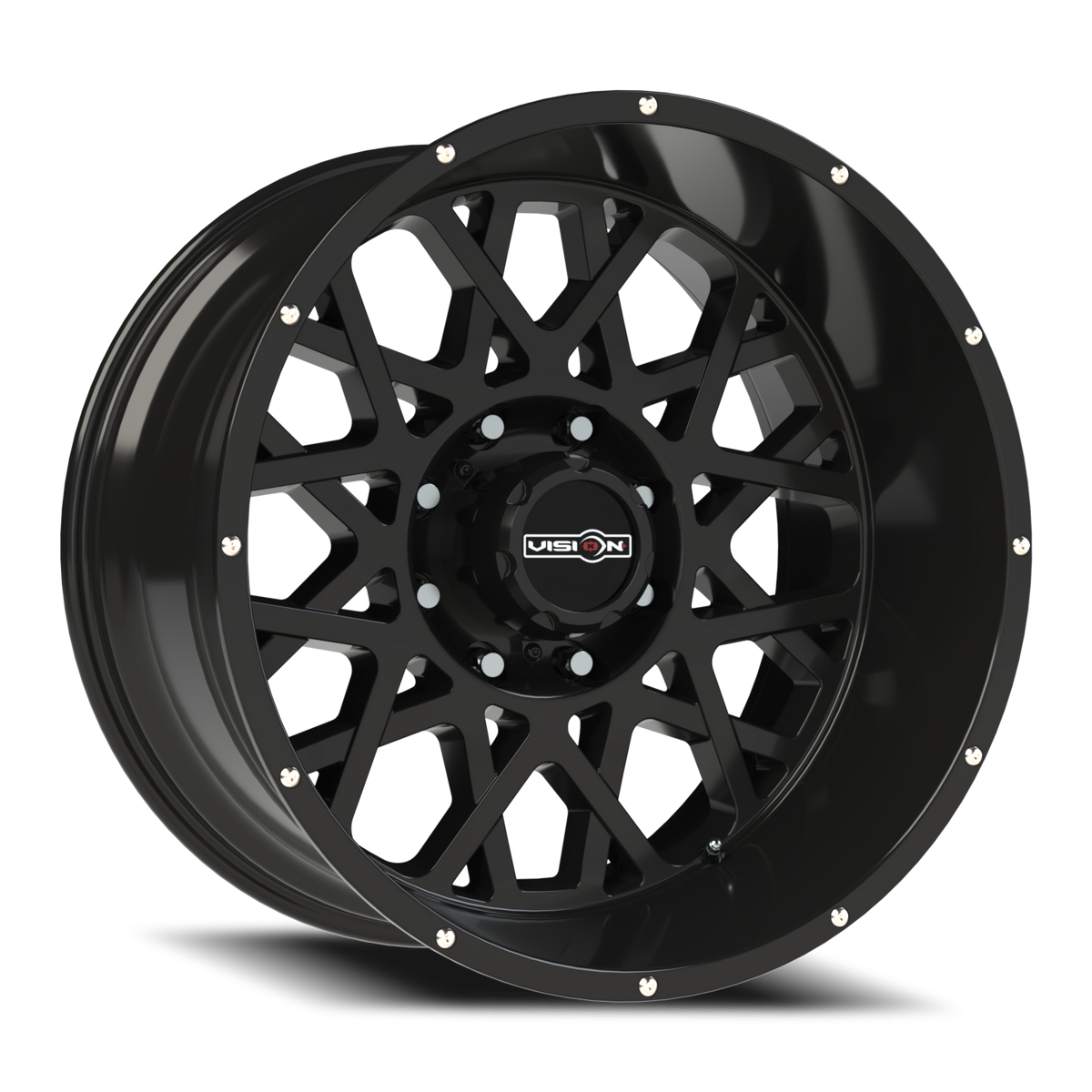 Vision Wheel 412 Gloss Black 22x12 -51 8x165.1mm 125.2mm - Wheelwiz