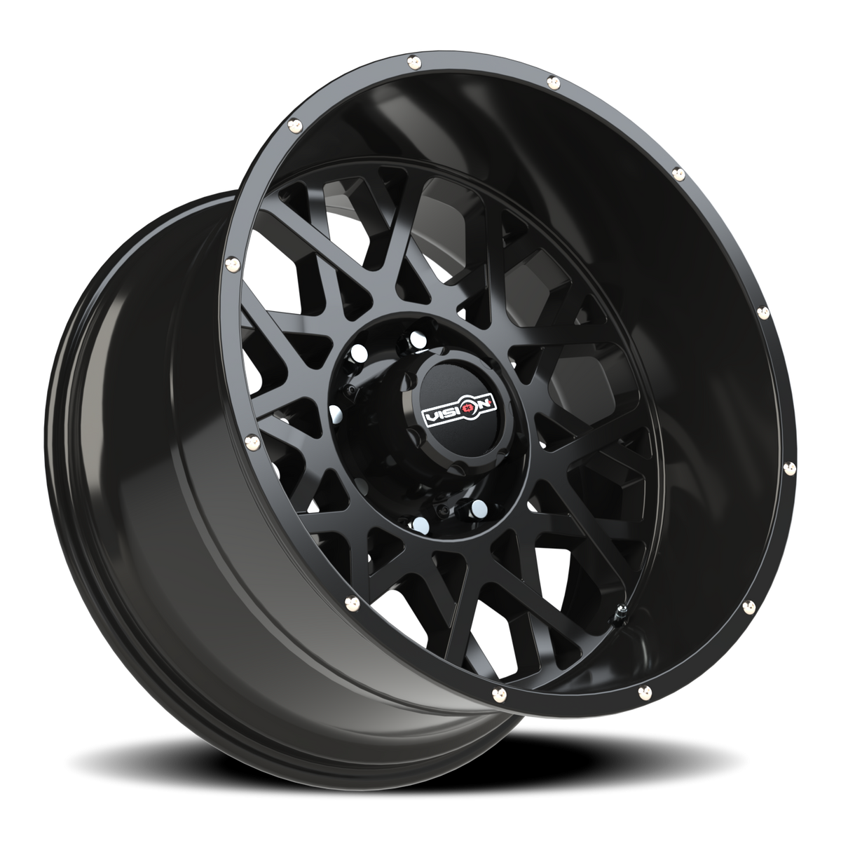 Vision Wheel 412 Gloss Black 22x12 -51 8x165.1mm 125.2mm - Wheelwiz