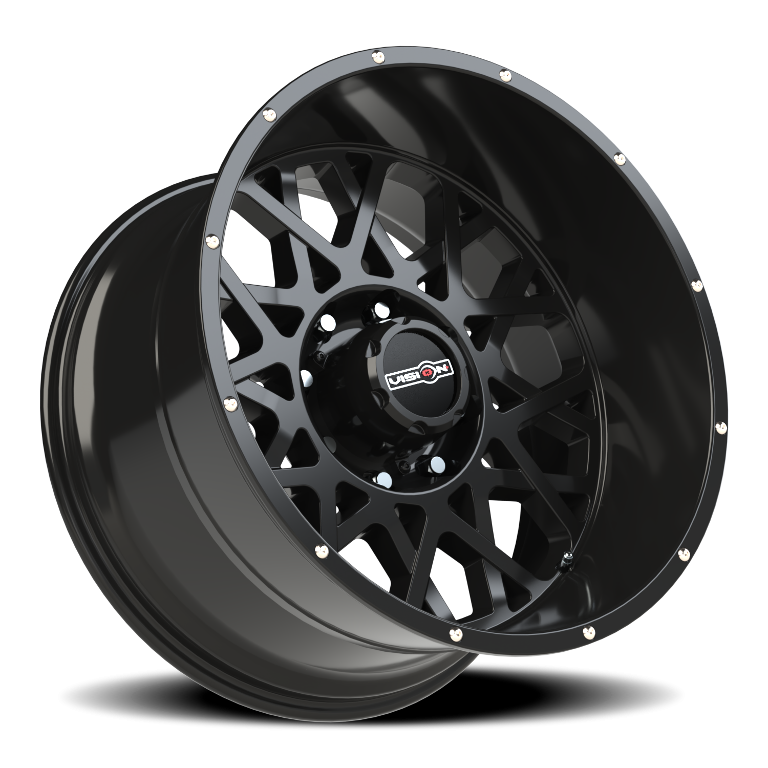 Vision Wheel 412 Gloss Black 22x12 -51 8x165.1mm 125.2mm - Wheelwiz