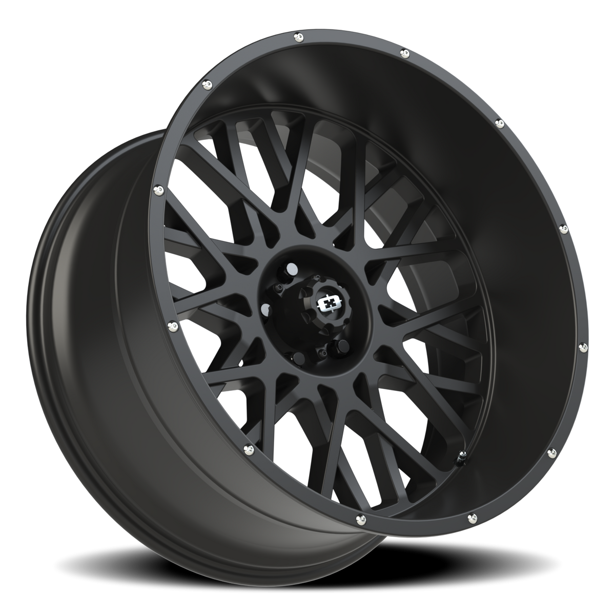 Vision Wheel 412 Satin Black 24x12 -51 5x127mm 78.1mm - Wheelwiz