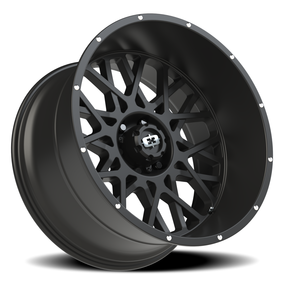 Vision Wheel 412 Satin Black 22x12 -51 6x139.7mm 106.2mm - Wheelwiz