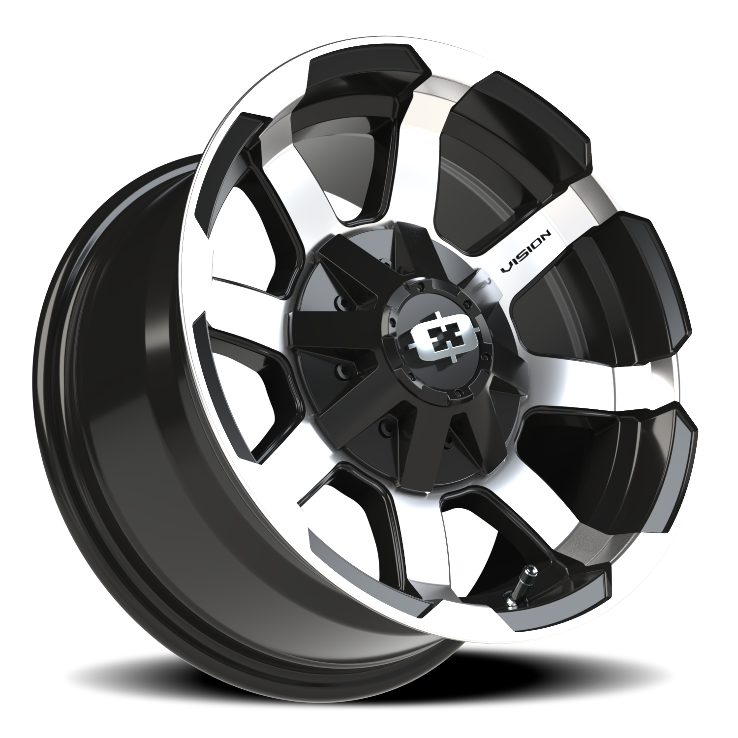 Vision Wheel 413 Gloss Black Machined Face 15x7.5 -12 5x114.3mm 83mm - Wheelwiz