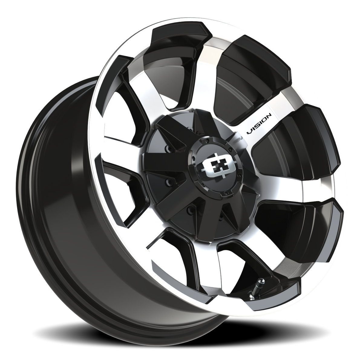 Vision Wheel 413 Gloss Black Machined Face 15x7.5 -12 6x139.7mm 110mm - Wheelwiz