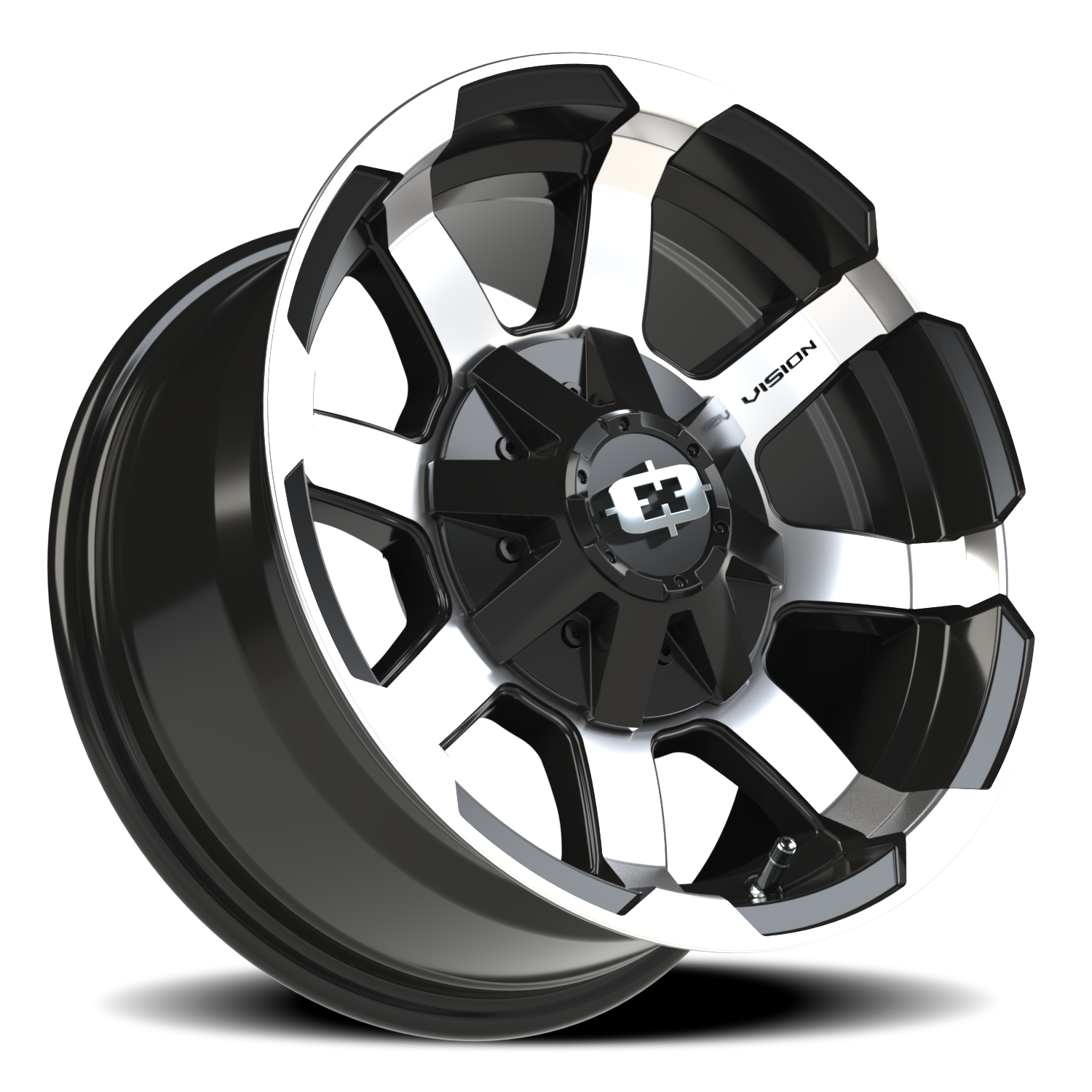 Vision Wheel 413 Gloss Black Machined Face 15x7.5 -12 6x139.7mm 110mm - Wheelwiz