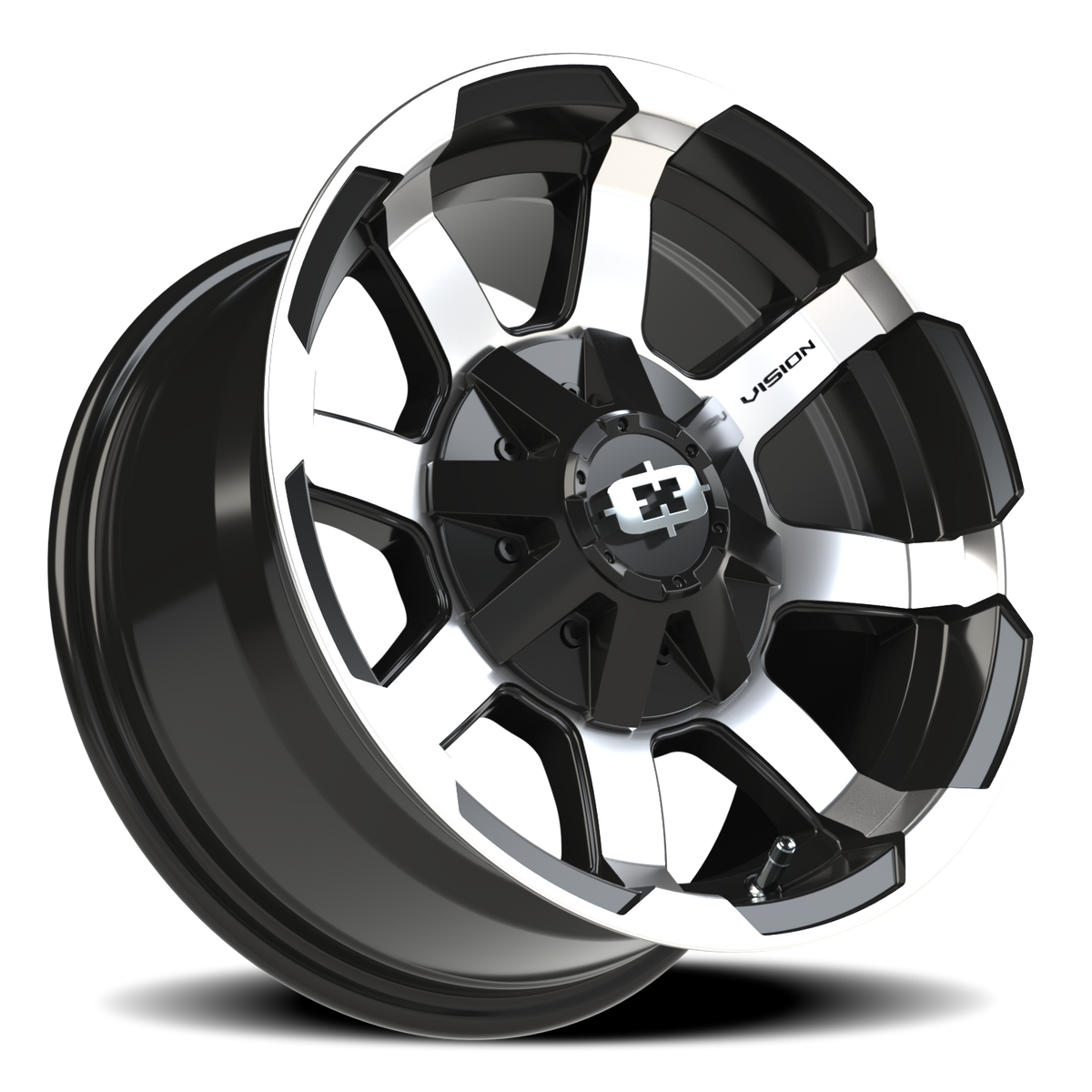 Vision Wheel 413 Gloss Black Machined Face 15x7.5 -12 5x139.7mm 110mm - Wheelwiz