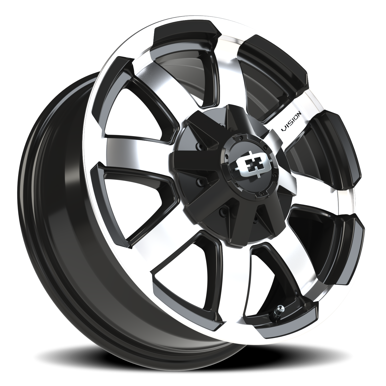 Vision Wheel 413 Gloss Black Machined Face 16x6.5 +45 6x130mm 84mm - Wheelwiz