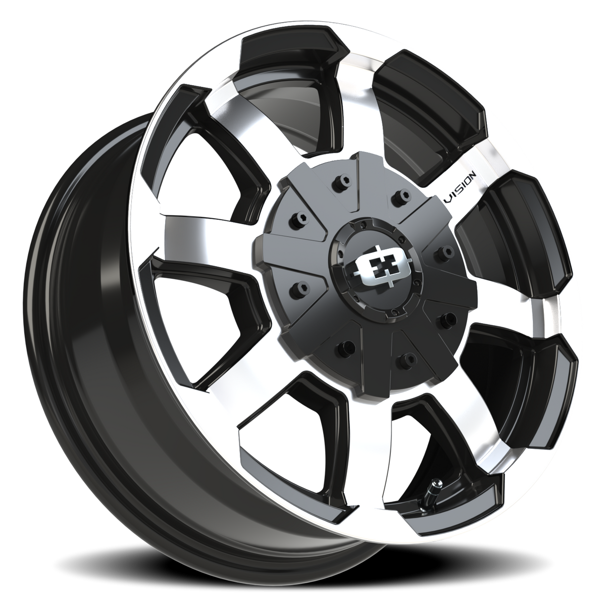 Vision Wheel 413 Gloss Black Machined Face 16x6.5 +45 5x160mm 65.1mm - Wheelwiz