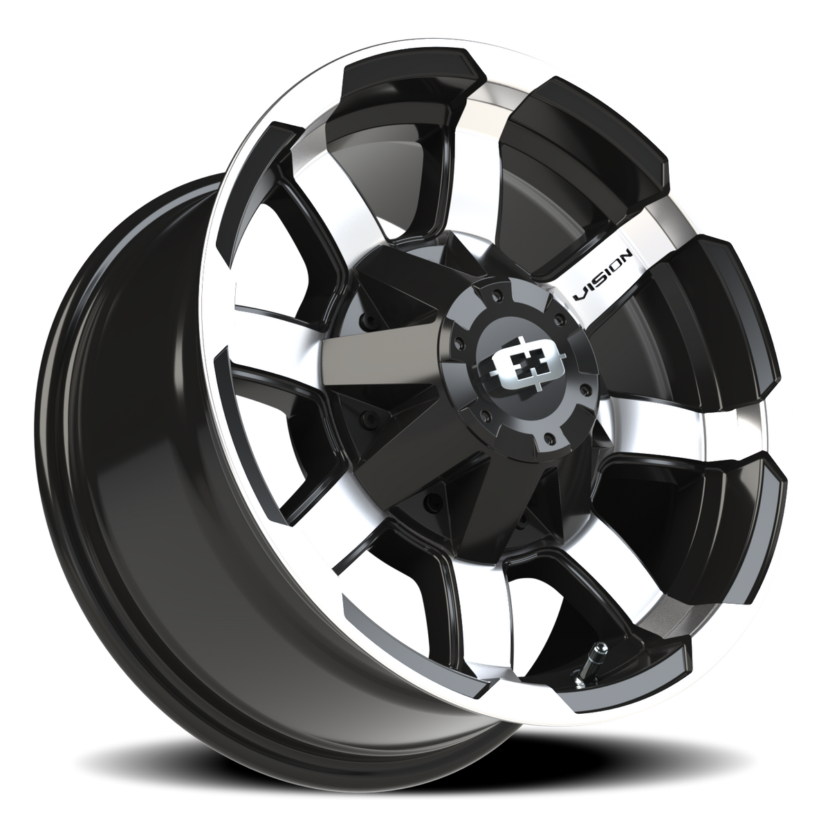 Vision Wheel 413 Gloss Black Machined Face 16x8 0 8x165.1mm 125.2mm - Wheelwiz