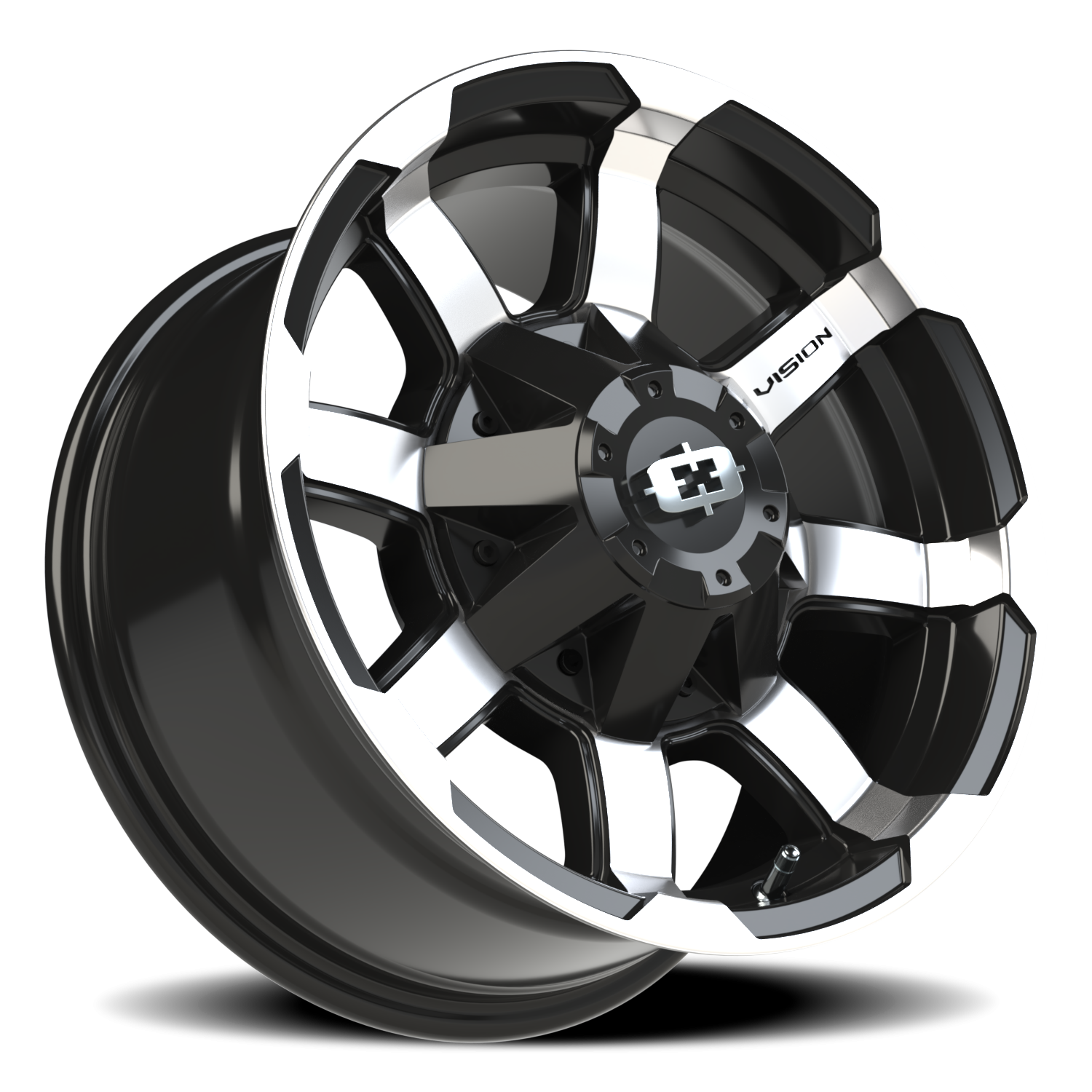 Vision Wheel 413 Gloss Black Machined Face 16x8 0 8x165.1mm 125.2mm - Wheelwiz