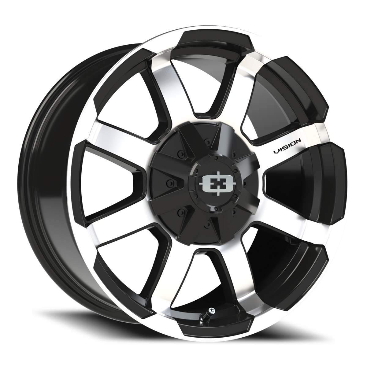 Vision Wheel 413 Gloss Black Machined Face 17x8.5 0 5x114.3mm 83mm - Wheelwiz