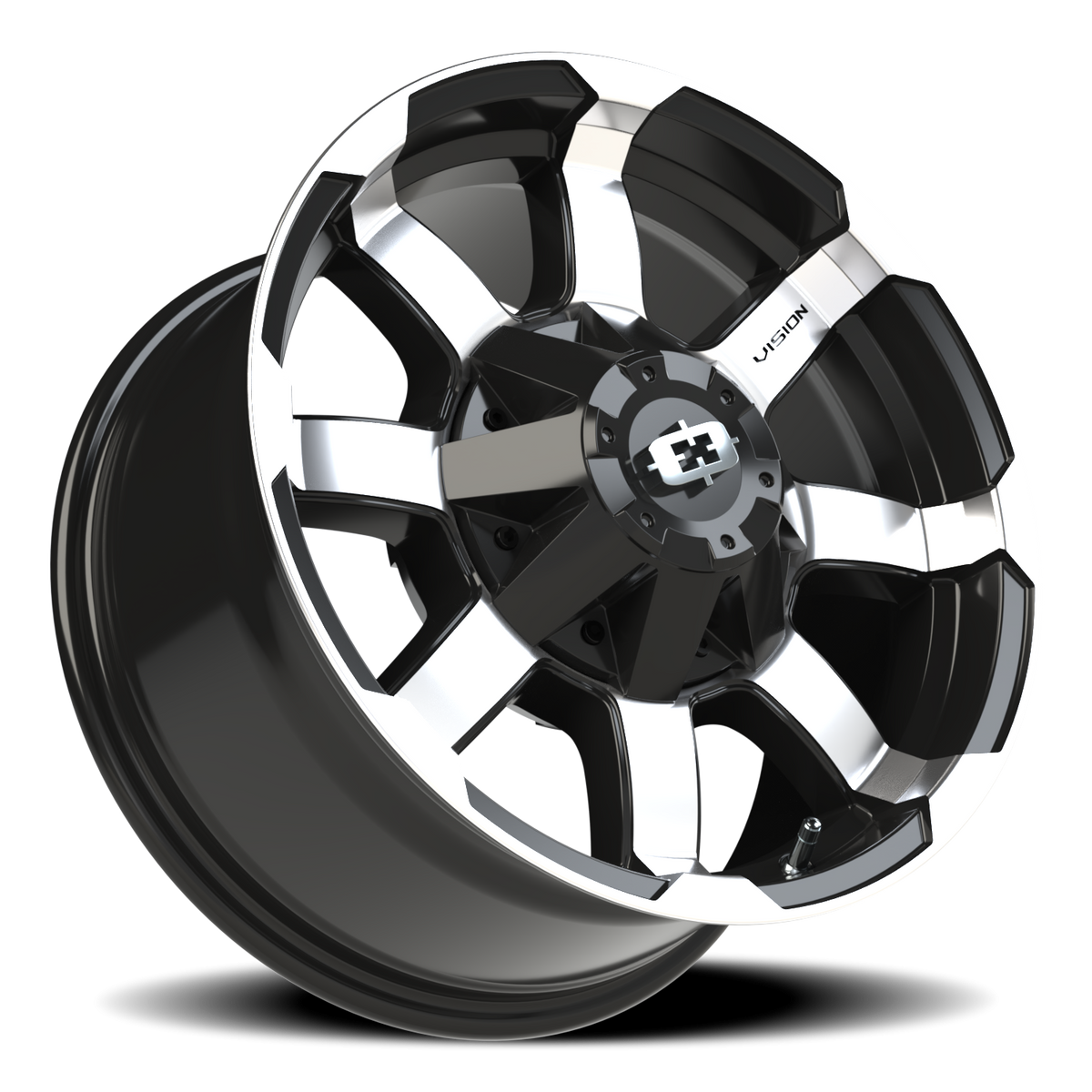 Vision Wheel 413 Gloss Black Machined Face 17x8.5 +18 8x180mm 124.2mm - Wheelwiz