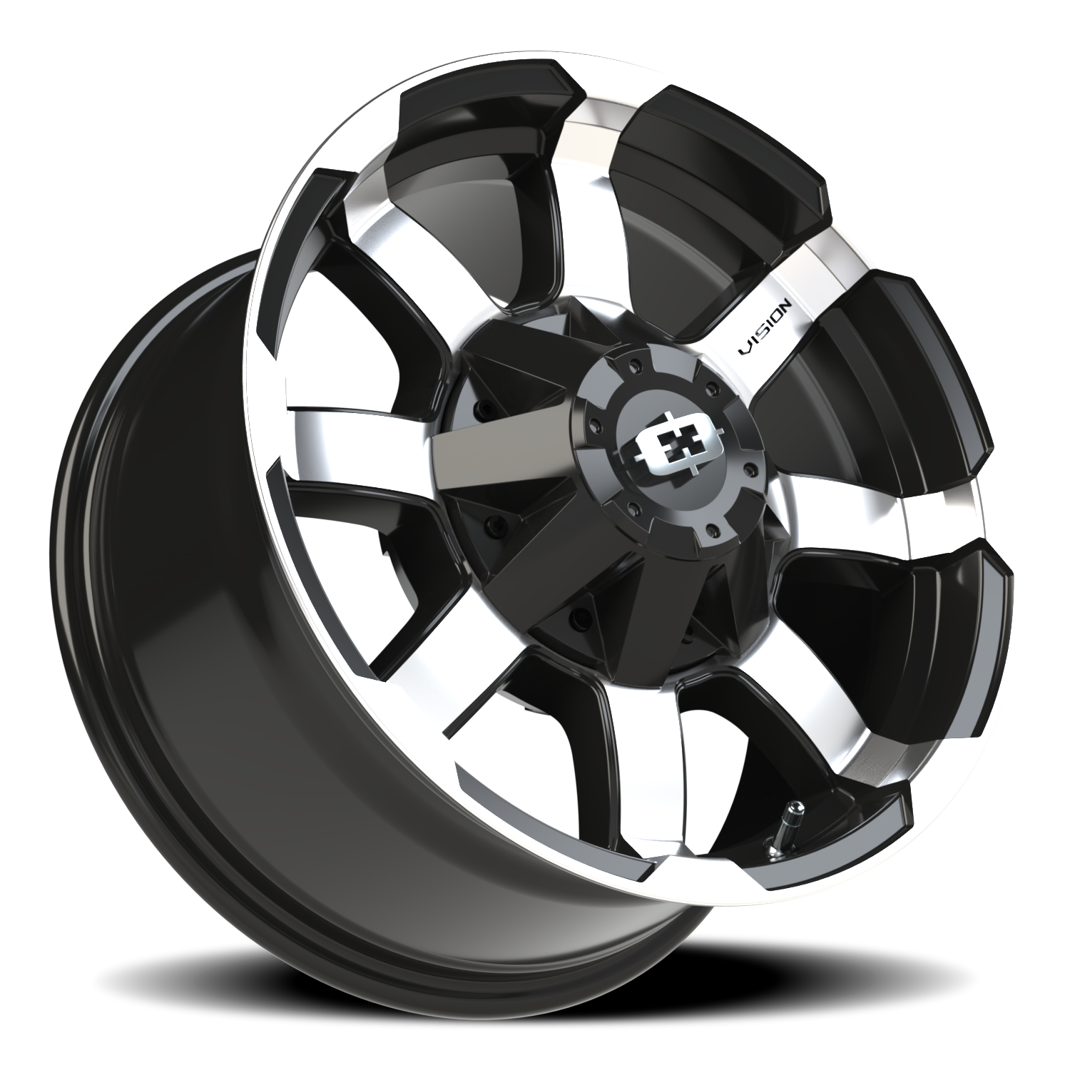 Vision Wheel 413 Gloss Black Machined Face 17x8.5 +18 8x180mm 124.2mm - Wheelwiz